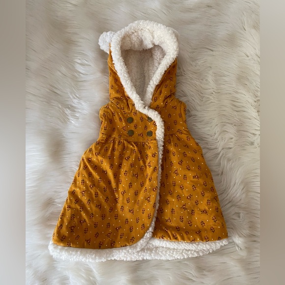 Aspen Kids Floral Faux Sherpa Hooded Button up Girls Best Sz 24 no - Picture 7 of 7